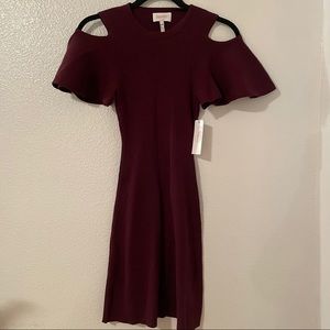 Laundry Maroon Open Shoulder Sweater Dress XS